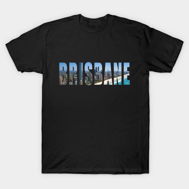 Brisbane City Skyline Silhouette T-Shirt by swiftscuba